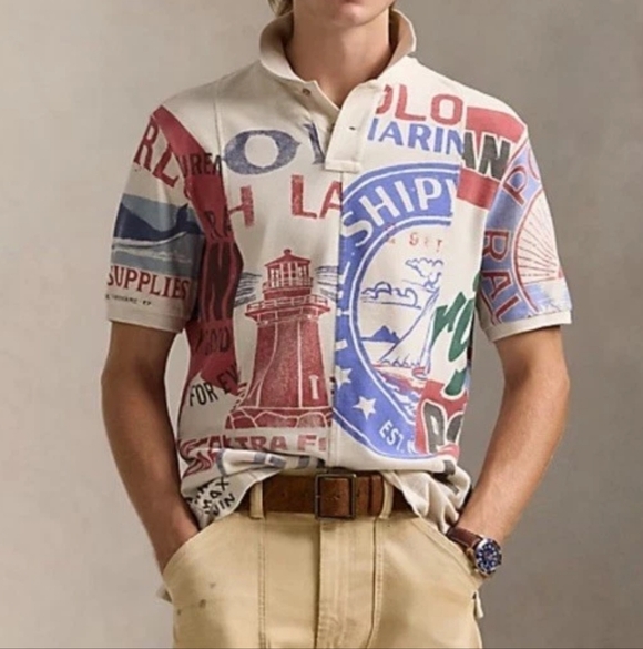 Ralph Lauren Other - Polo Ralph Lauren Men's Classic Dry Goods Print Mesh Polo Shirt - XL
